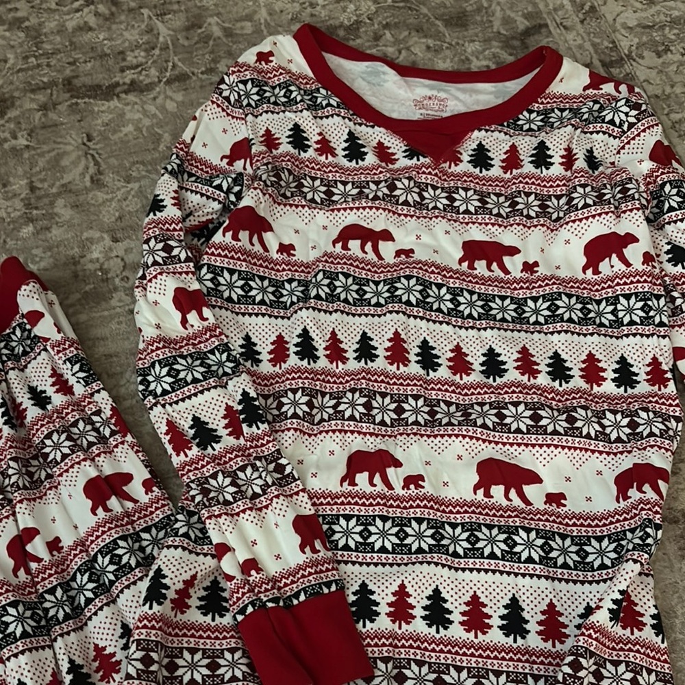 Cozy Red and White Bear Christmas pj set